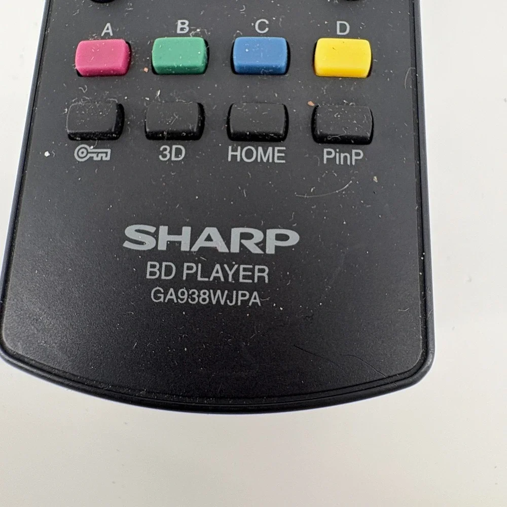 SHARP BD‎ PLAYER REMOTE CONTROL GA938WJPA Remote UNTESTED